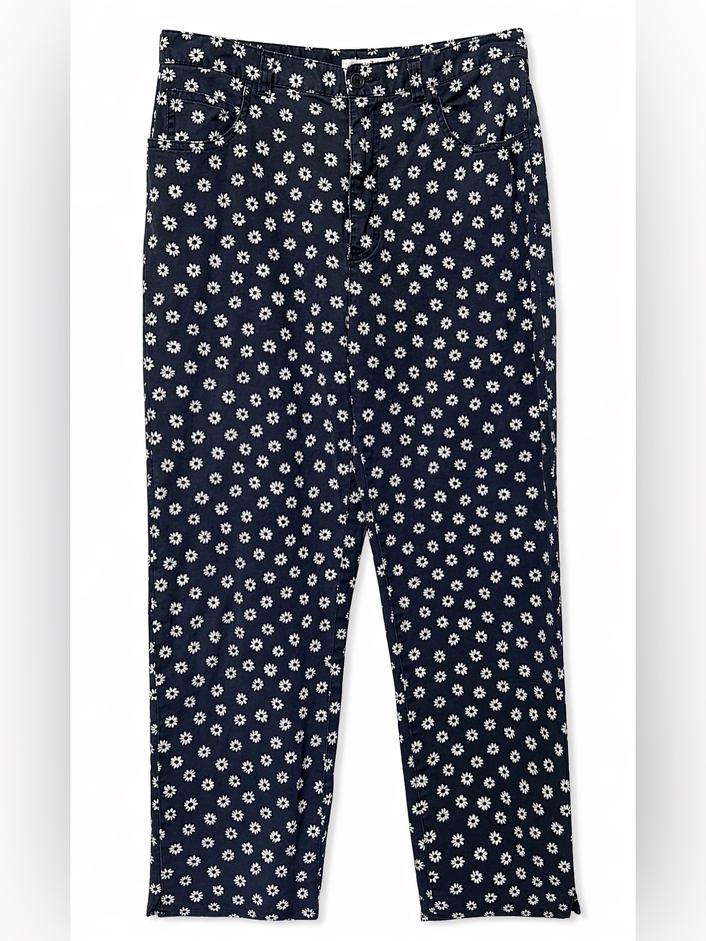 Jones New York Sport Navy Slim Pants with Flower Detail- 10